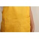 混棉布背帶式二口袋圍裙+雙扣可調 - 黃色